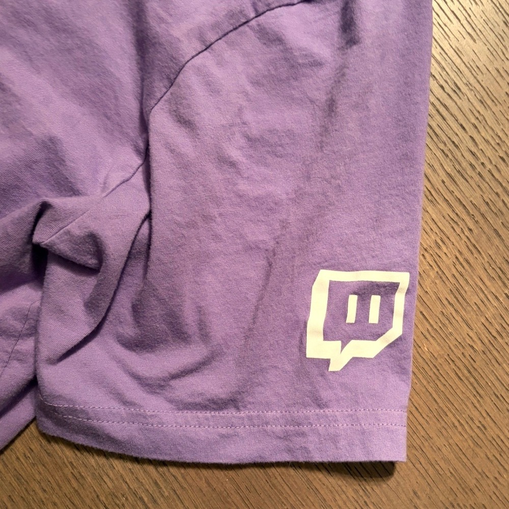 Twitch Logo V-Neck T-Shirt Bella Canvas Purple Mens XL Gaming Streaming Tee - Picture 3 of 8